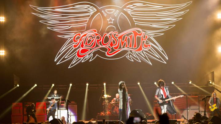 Aerosmith, con Steven tyler al frente, en uno de sus conciertos