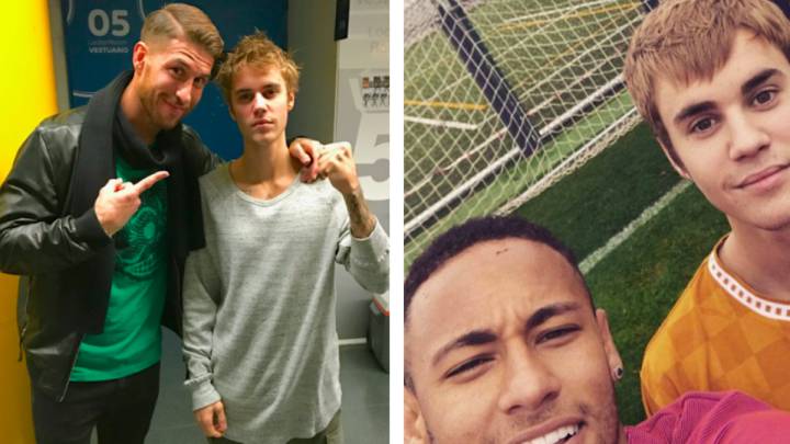 Justin Bieber scon los jugadores del FC Barcelona y Real Madrid