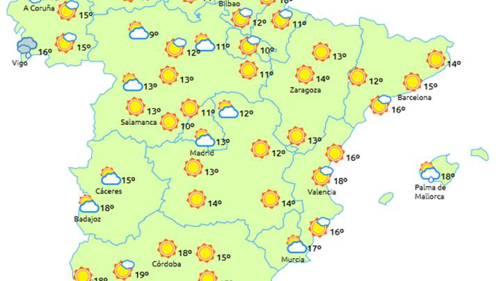 El tiempo en el Puente de Diciembre 2016 de la Inmaculada y de la Constitución Española