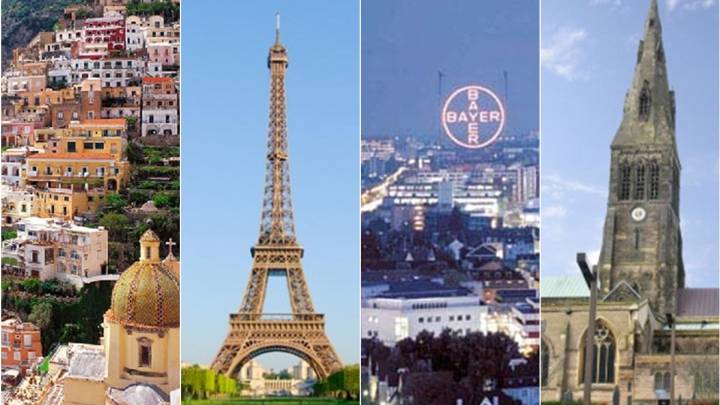 Composición con imágenes de Nápoles, París, Leverkusen y Leicester.