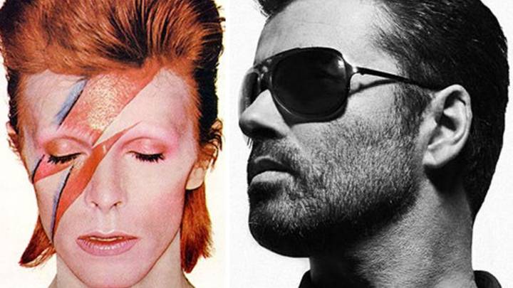 David Bowie y George Michael, dos de las estrellas de la música fallecidas en 2016. Fotos Twitter