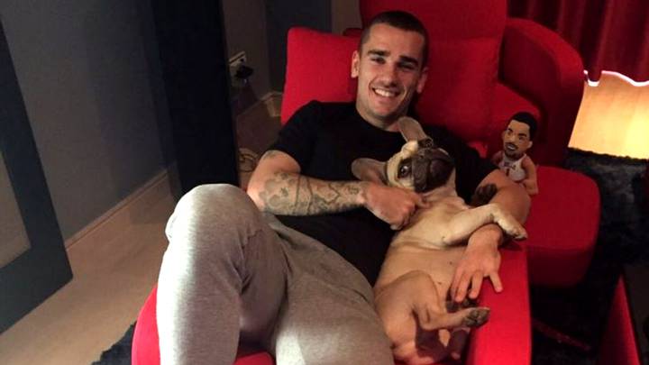 Griezmann junto a su mascota