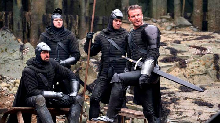 David Beckham en el rodaje de El Rey Arturo