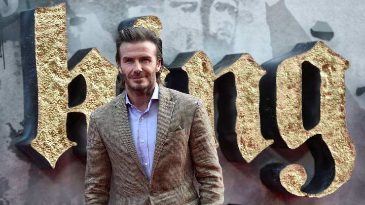 David Beckham en la presentación de la película El Rey Arturo