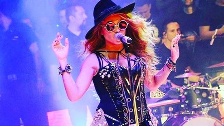 Paulina Rubio durante un concierto. Foto Instagram @paurubio