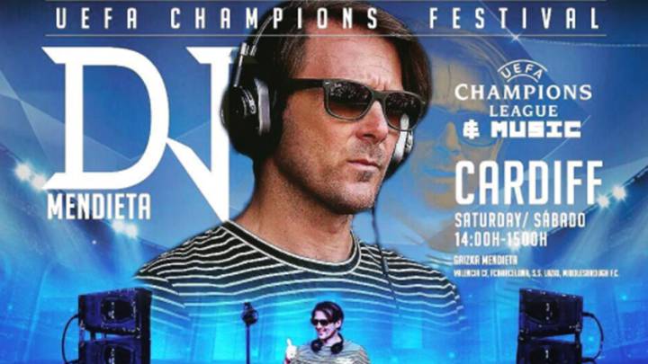 Imagen promocional de Gaizka Mendieta como DJ de la final de la Champions League que disputarán la Juventus y el Real Madrid en Cardiff (Gales). Foto Instagram @gaizkamendieta6