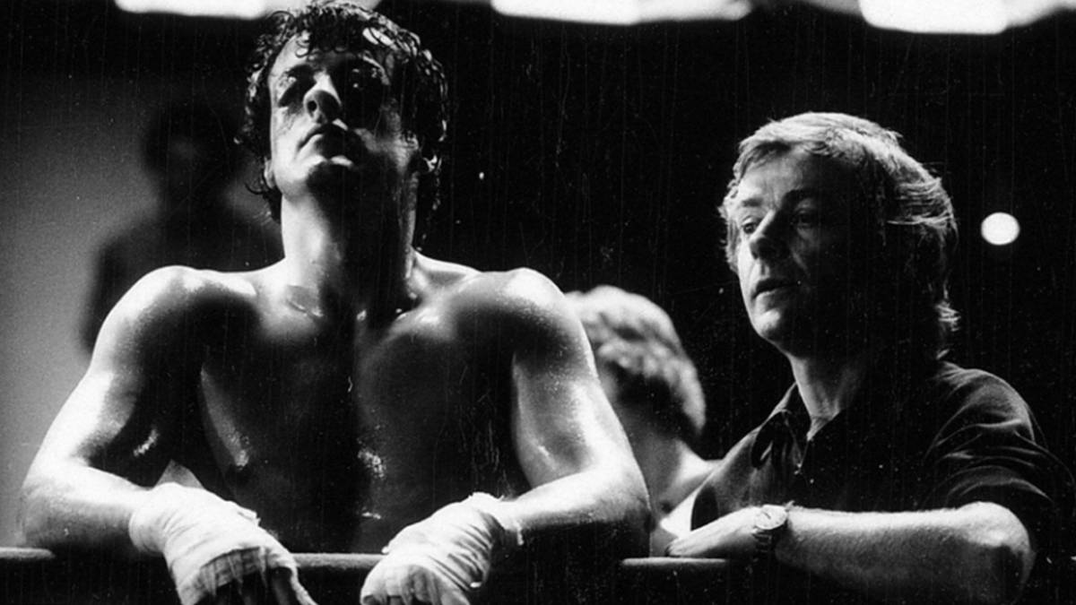 El director John G. Avildsen junto a Sylvester Stallone durante el rodaje de Rocky.