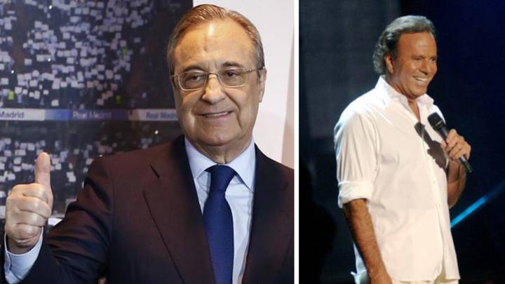 Imágenes de Florentino Pérez y de Julio Iglesias. Fotos Twitter