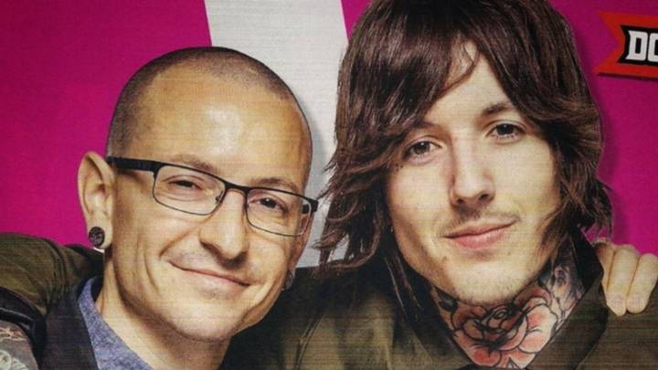 Chester Bennington, el que fuera líder y vocalista de Linkin Park, y Oliver Sykes, el líder vocalista de la banda "Bring Me The Horizon". Foto Instagram @olobersykes