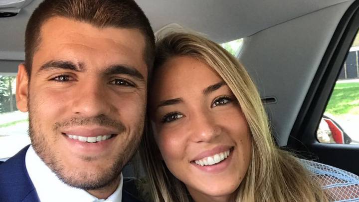 Morata y Alice Campello, que ha conquistado a la prensa británica