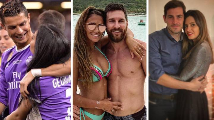 Cristiano Ronaldo con Georgina Rodríguez, Leo Messi con Antonela Roccuzzo e Iker Casillas con Sara Carbonero. Fotos Instagram