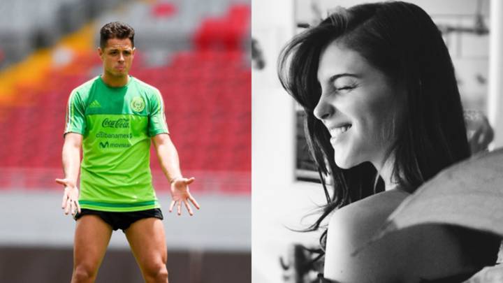 Imágenes de Chicharito en un entrenamiento con la selección mexicana y de Andrea Duro riéndose. Fotos Instagram