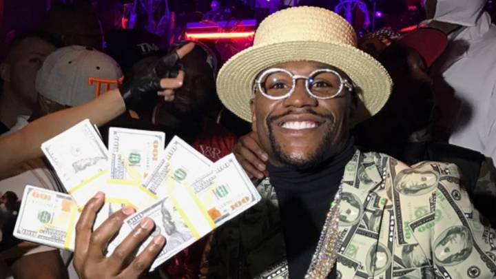 Floyd Mayweather disfrazado de 'Money Man' en Halloween. Foto Instagram @floydmayweather