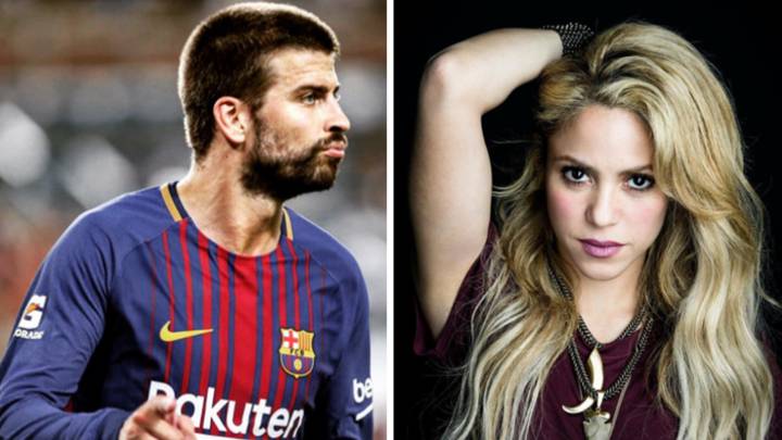 Imágenes de Gerard Piqué en un partido con el Barcelona y de Shakira. Fotos Instagram