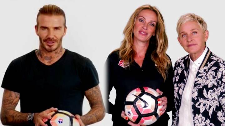 #PassTheBall: famosos como Beckham, Julia Roberts y Ellen DeGeneres se unen por el fútbol femenino
