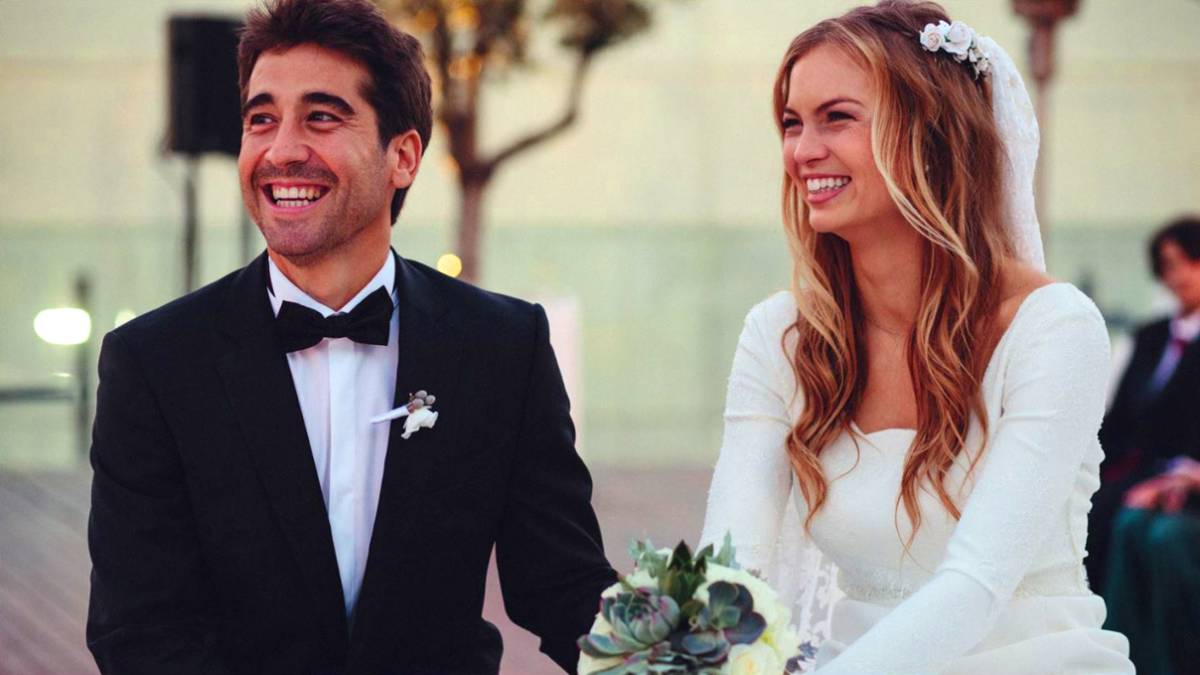 El tenista Marc López en su boda con María, de la que se ha separado