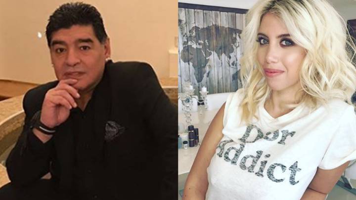 Wanda Nara y Diego Armando Maradona.