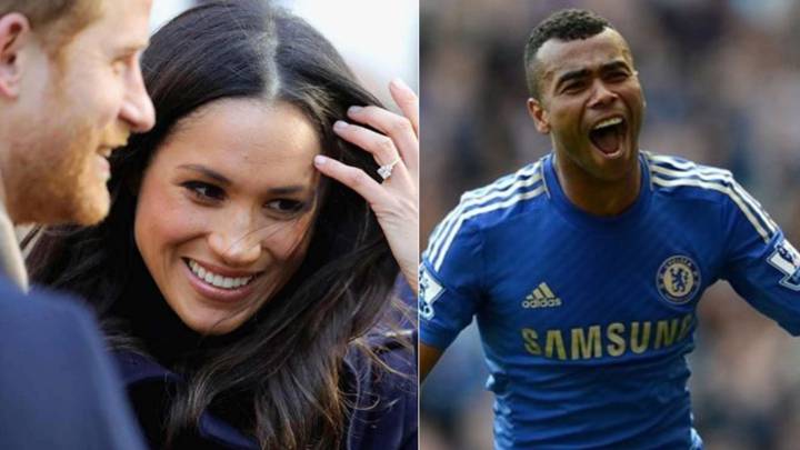 Imágenes de Meghan Markle con el Príncipe Harry y de Ashely Cole celebrando un gol con el Chelsea. Fotos Instagram