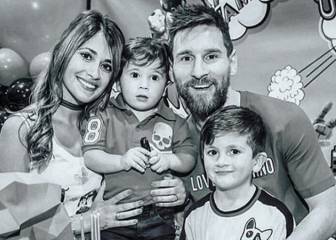 Los hijos de Messi abrazan a su próximo hermano
