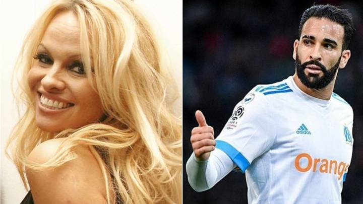 Imágenes de la actriz estadounidense Pamela Anderson y del futbolista francés de origen marroquí Adil Rami. Fotos Instagram