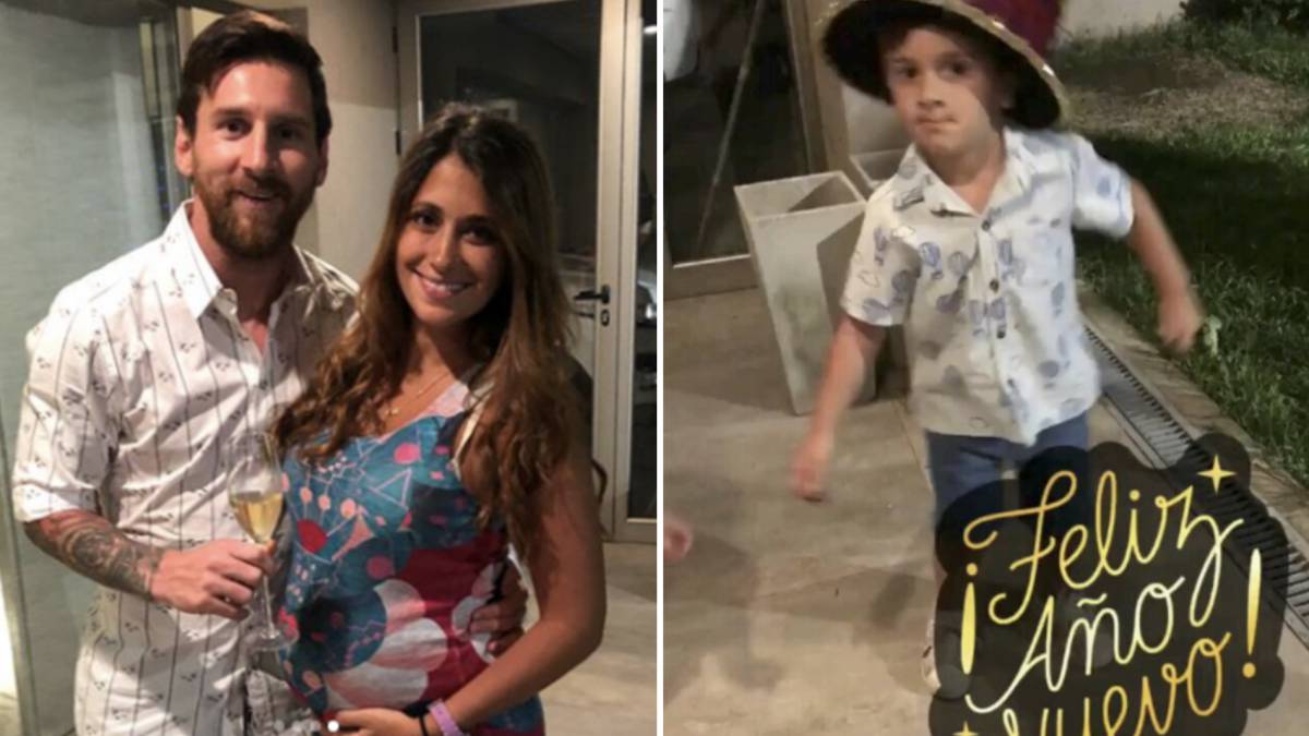 Messi despide el año en familia y con 'show' de su hijo Thiago. Foto: Instagram