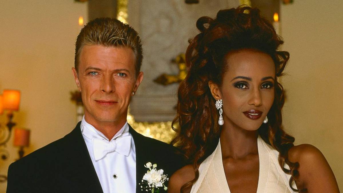 David Bowie e Iman en una fotografía de su boda en 1992.