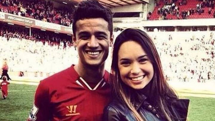 Philippe Coutinho en Anfield como jugador del Liverpool con su mujer Ainee. Foto Instagram @ainee.c