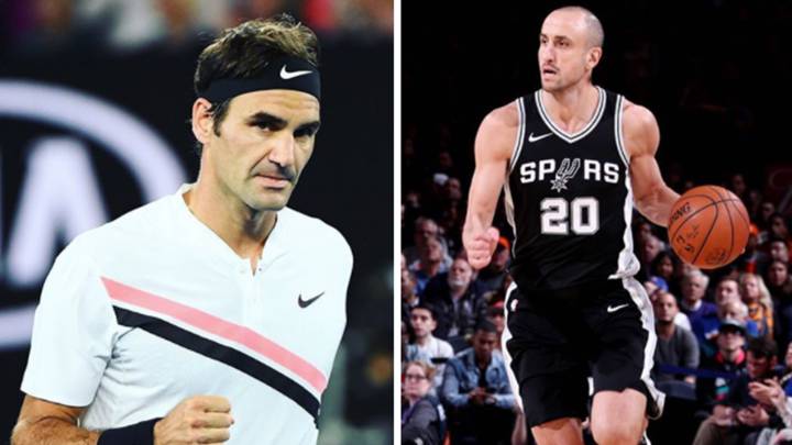 Imágenes de Roger Federer y de Manu Ginóbili. Fotos Instagram