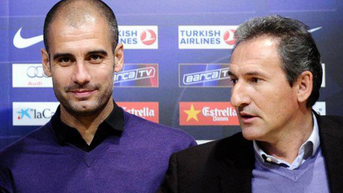 Pep Guardiola y Txiki Begiristain. Foto Facebook