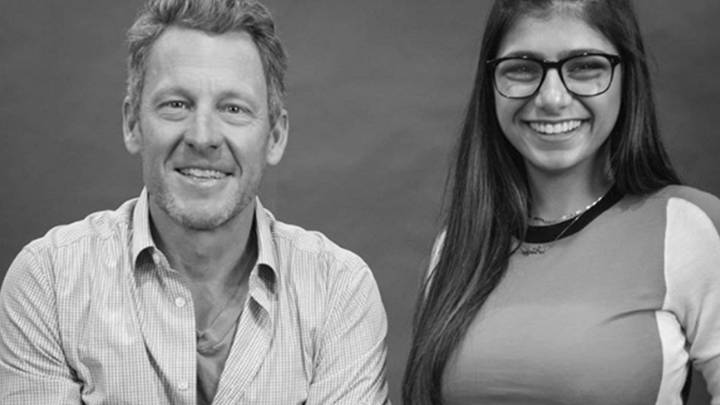 Mia Khalifa y Lance Armstrong en una imagen de Instagram.