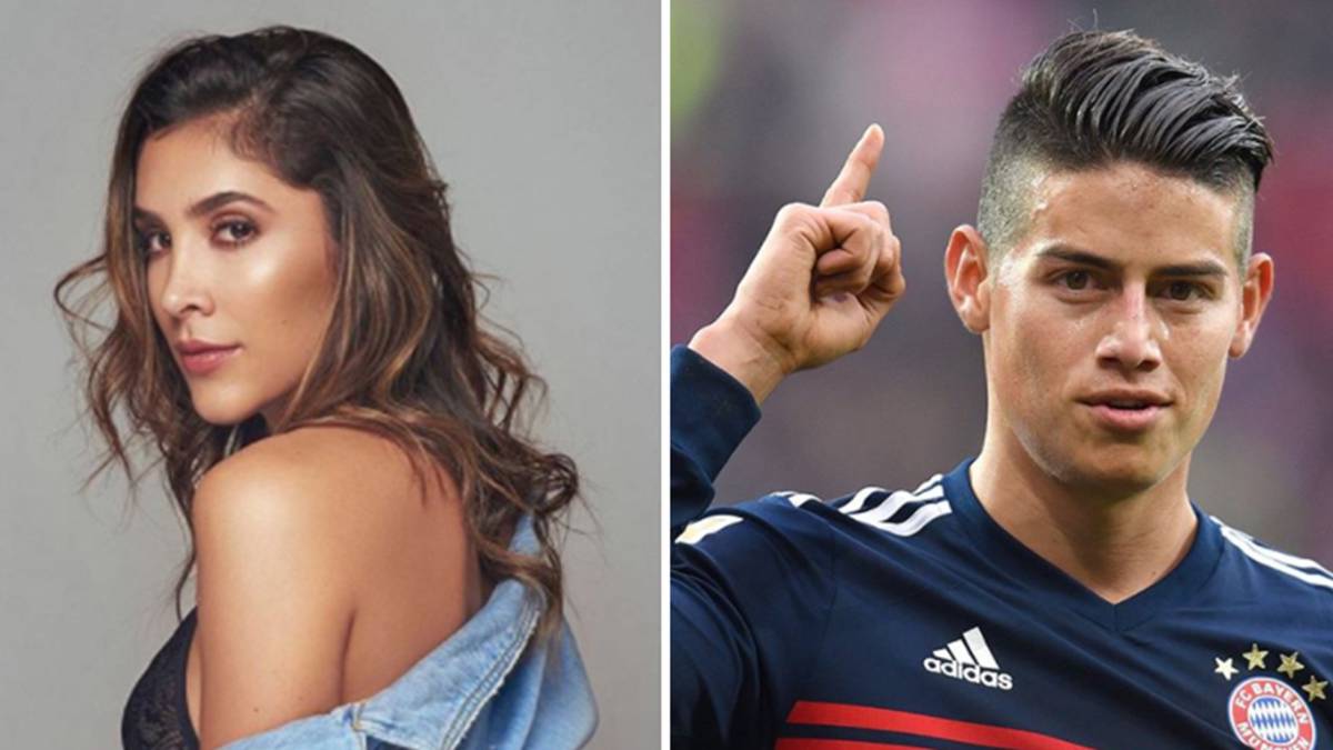 Imágenes de Daniela Ospina en un posado promocional y de James Rodríguez en un partido con el Bayern Múnich. Fotos Instagram