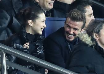 David Beckham y Bella Hadid, juntos en el PSG-Real Madrid