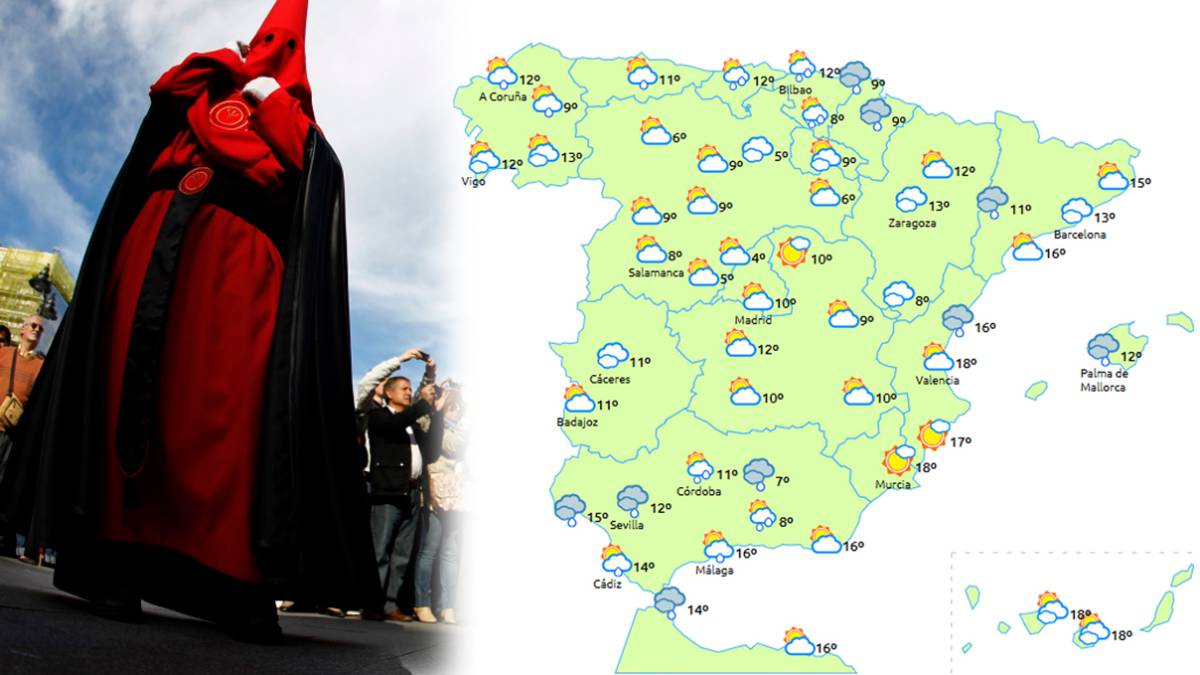 El tiempo en Semana Santa 2018: predicción actualizada