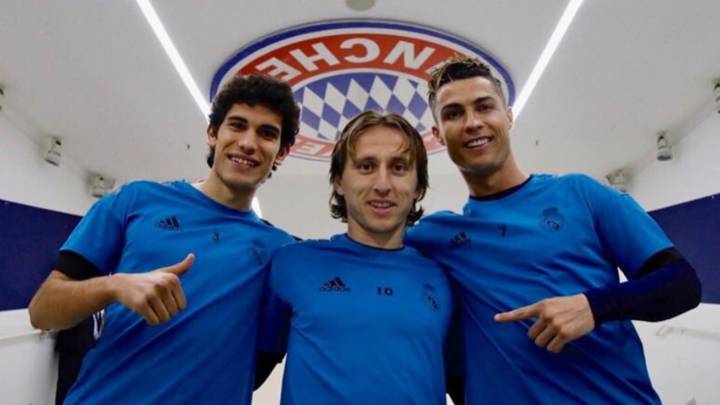 Jesús Vallejo, Luka Modric y Cristiano Ronaldo en el interior del Allianz Arena / Foto Instagram