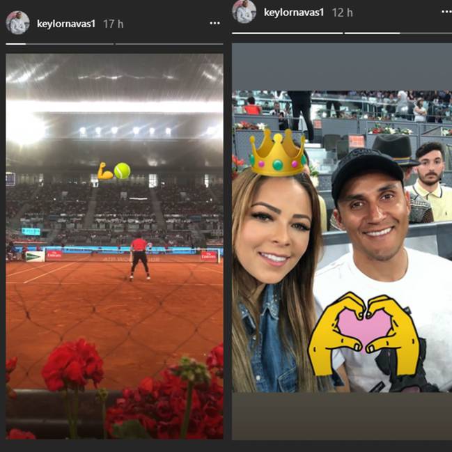 Keylor Navas y su mujer en el Mutua Madrid Open