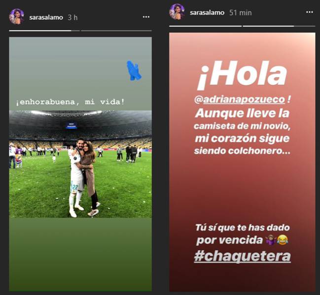 Sara Sálamo llama “chaquetera” a la novia de Theo Hernández.