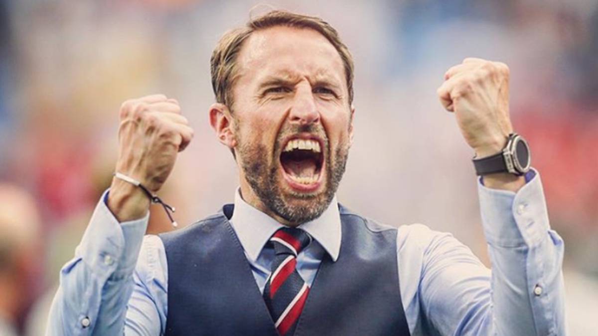 Gareth Southgate celebrando un triunfo con la selección de Inglaterra. Foto Instagram