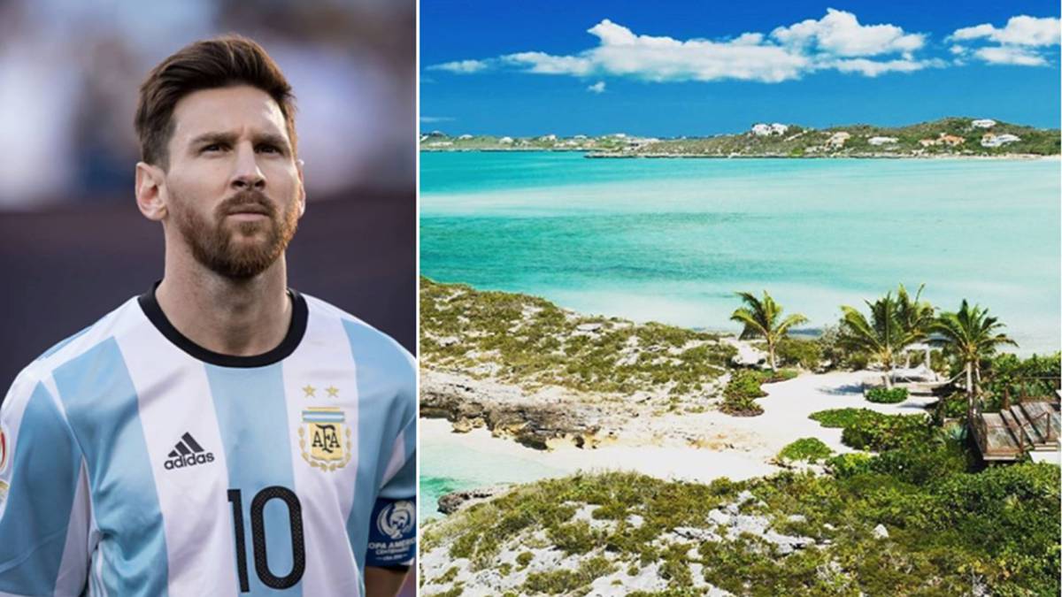Imágenes de Lionel Messi con la camiseta argentina y de las Islas Turcas y Caicos del Caribe. Fotos Facebook/Instagram