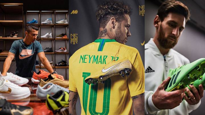 Imágenes promocionales de Cristiano Ronaldo, Neymar Jr. y Lionel Messi que han publicado en Instagram.