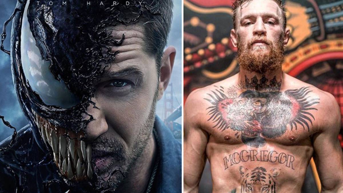 Imágenes del cartel de la película "Venom" y del luchador irlandés Conor McGregor. Fotos Instagram