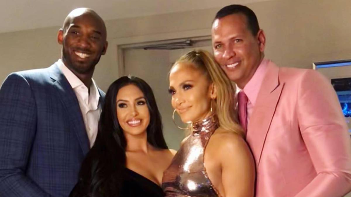 Kobe Bryant con Jennifer Lopez y sus respectivas parejas, Vanessa y el exjugador de beisbol Alex Rodríguez. Foto Instagram @arod