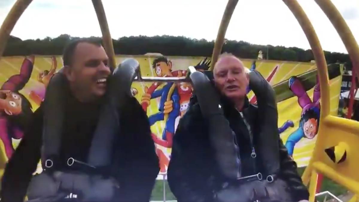 La reacción de Gascoigne al subirse a una atracción de altura