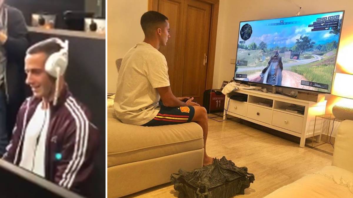Imágenes de Lucas Vázquez jugando a un videojuego. Fotos Instagram @lucasvazquez91