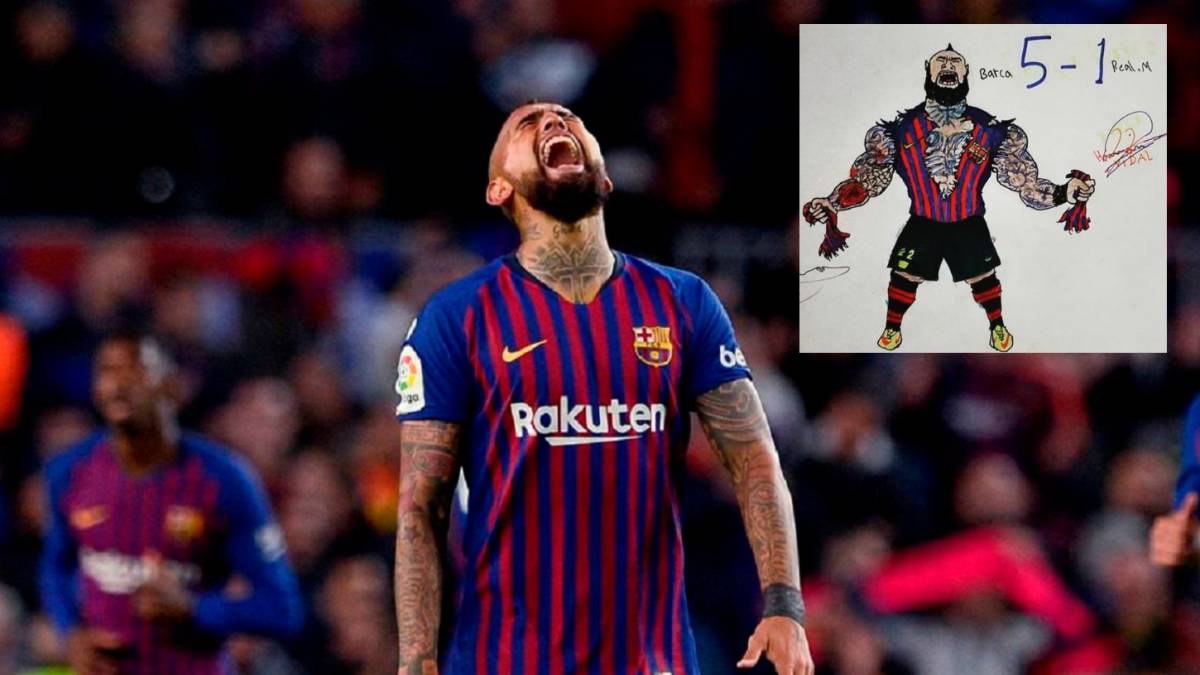 El espectacular dibujo del hijo de Arturo Vidal tras su gol en el Clásico
