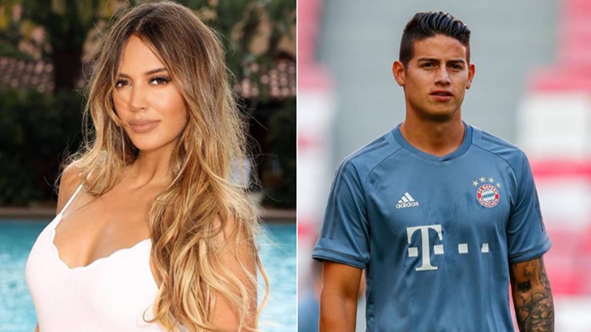Imágenes de la modelo venezolana Shannon de Lima posando al lado de una piscina y del futbolista colombiano James Rodríguez durante un entrenamiento con el Bayern Múnich. Fotos Instagram