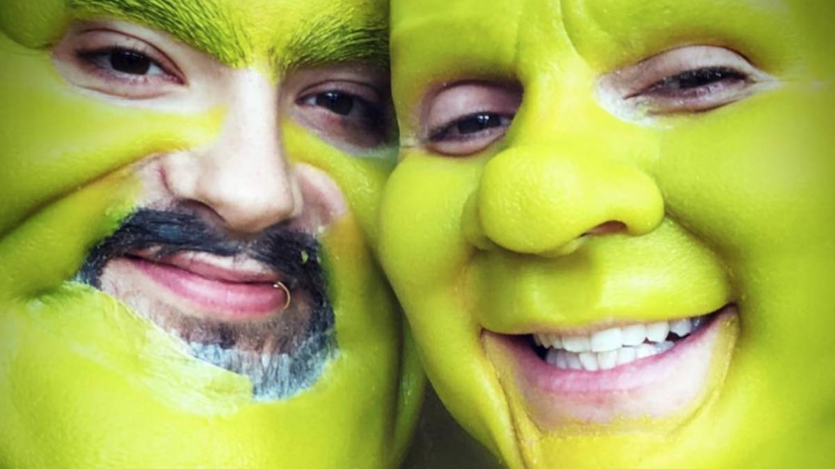 Heidi Klum y su novio disfrazados de Sherk.