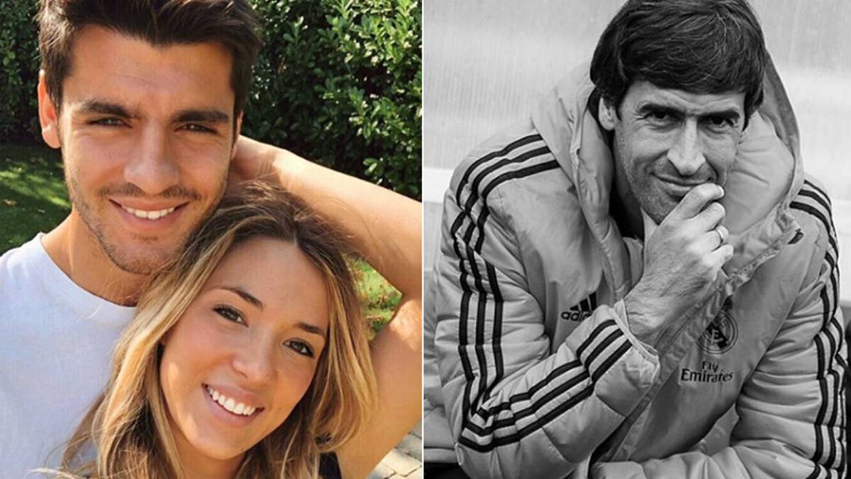 Imágenes de Álvaro Morata con Alice Campello y de Raúl González Blanco. Fotos Instagram