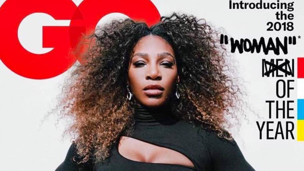 La tenista estadounidense Serena Williams en la polémica portada de la revista GQ al nombrarla la "mujer" del año en 2018. Foto Instagram