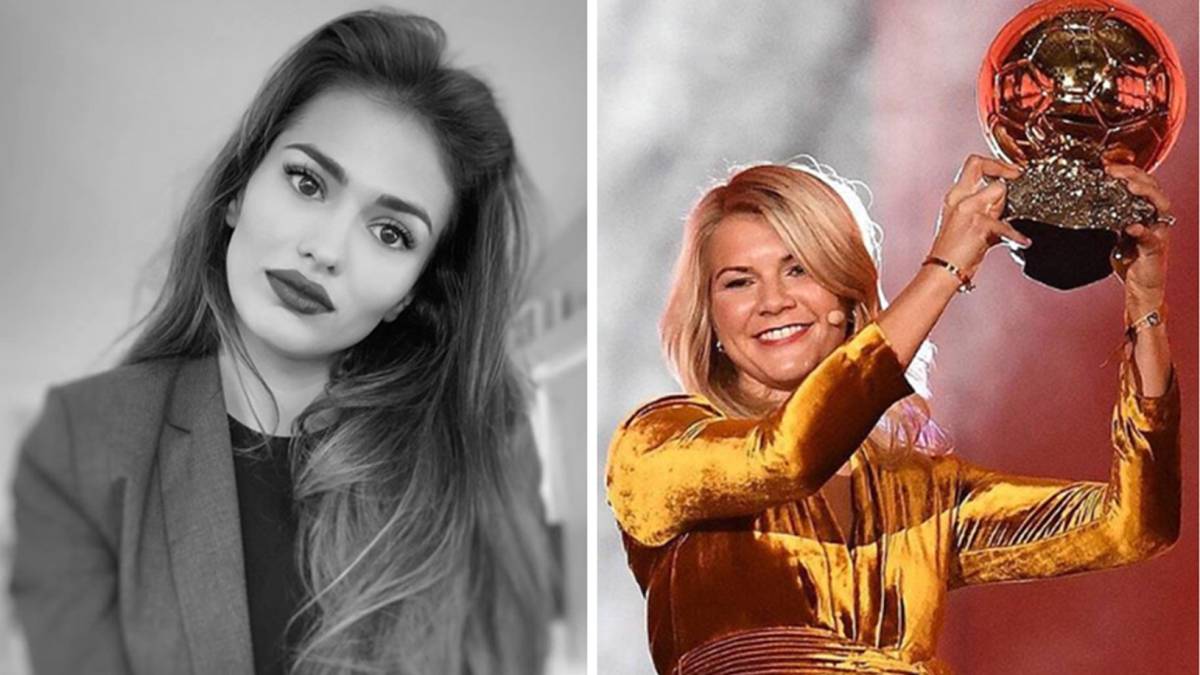 Imágenes de la actriz canaria Sara Sálamo posando y de la futbolista noruega Ada Hegerberg levantando el primer Balón de Oro femenino de la historia. Fotos Instagram