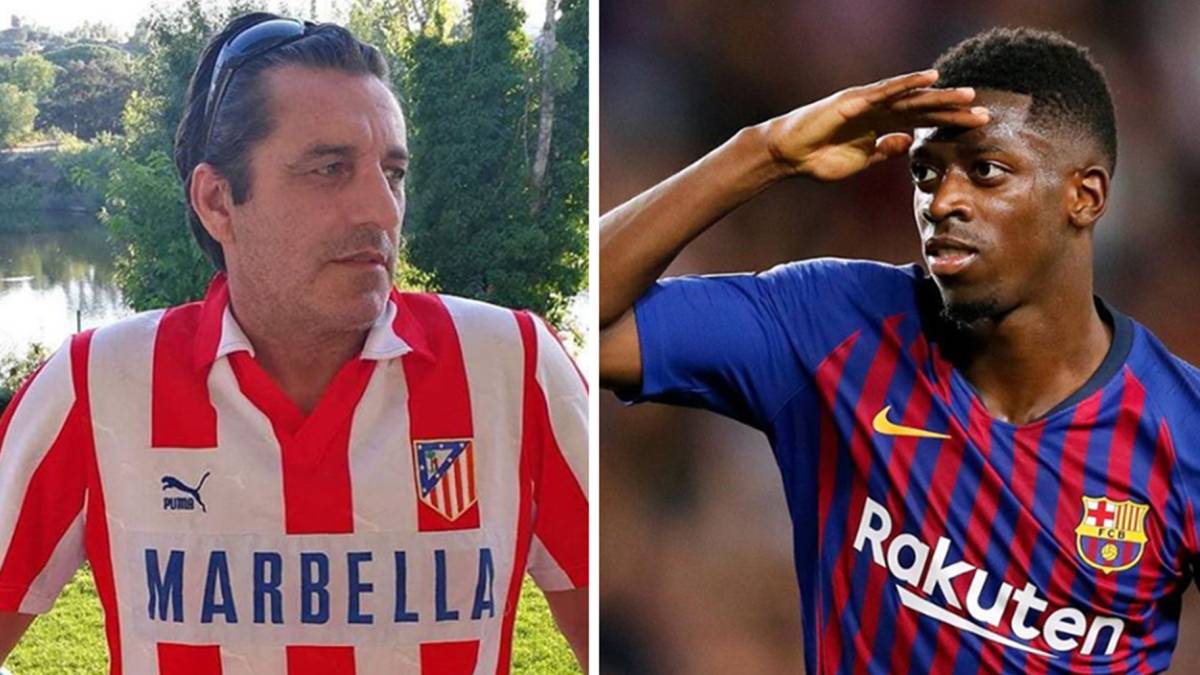 Imágenes de Paulo Futre con la camiseta del Atlético de Madrid y de Ousmane Dembélé con la del FC Barcelona. Fotos Instagram